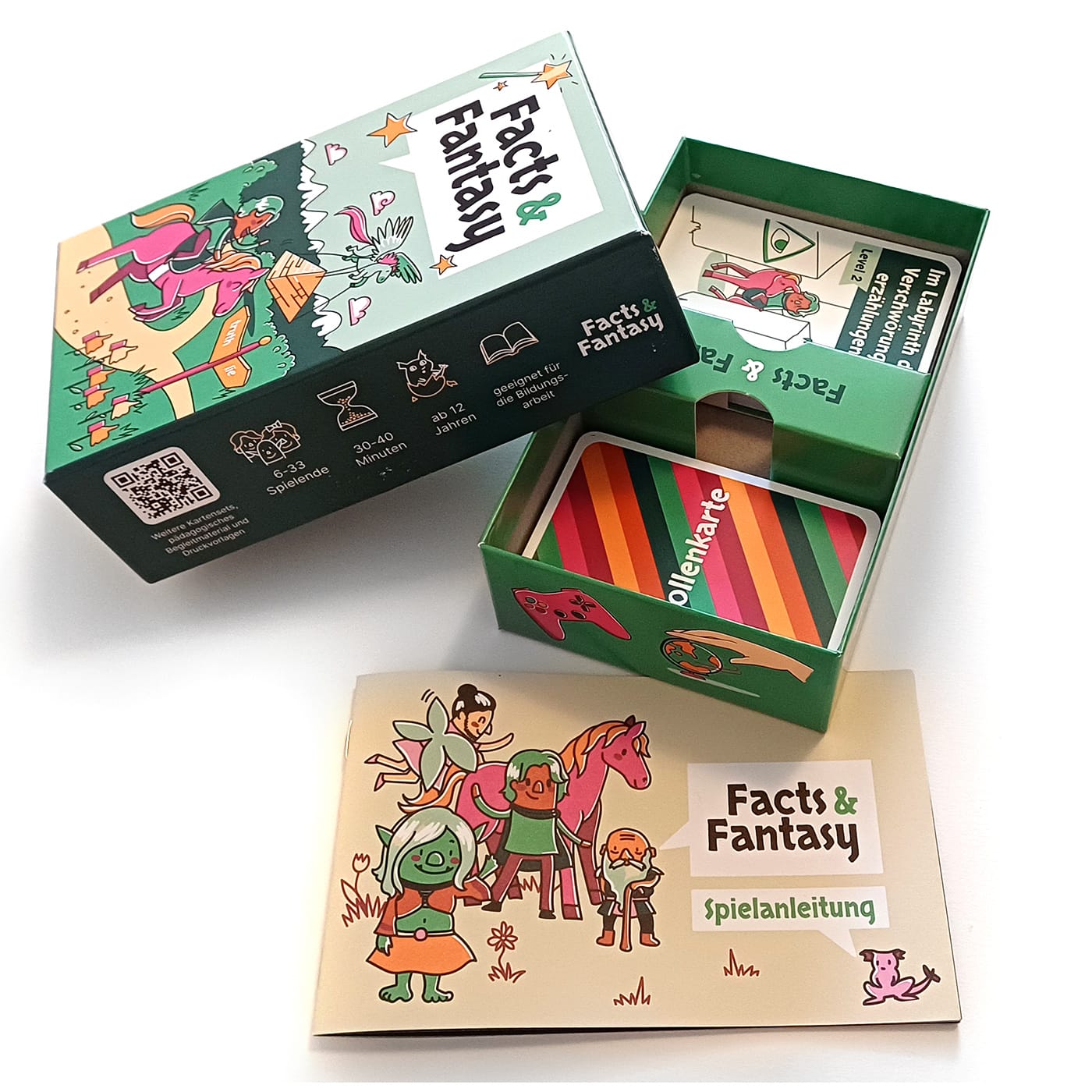 Facts&Fantasy Kartenspiel Illustrationen Kartenbox offen