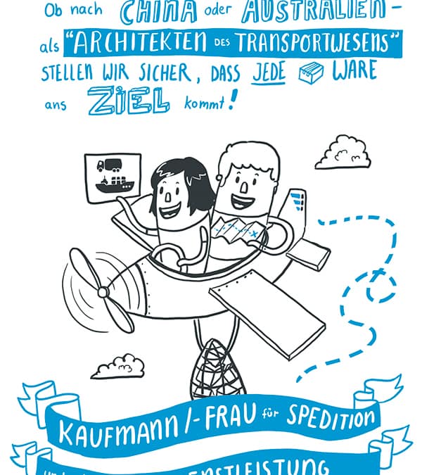 Hermes Berufsbilder – Illustrierte Flyer