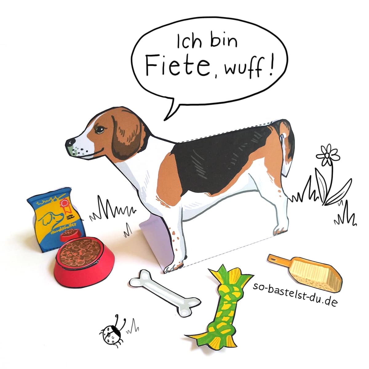 Hund Beagle basteln