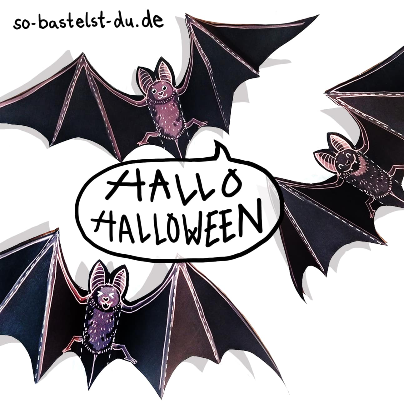 Halloween Fledermaus Dekoration bastelvorlage zum Ausdrucken