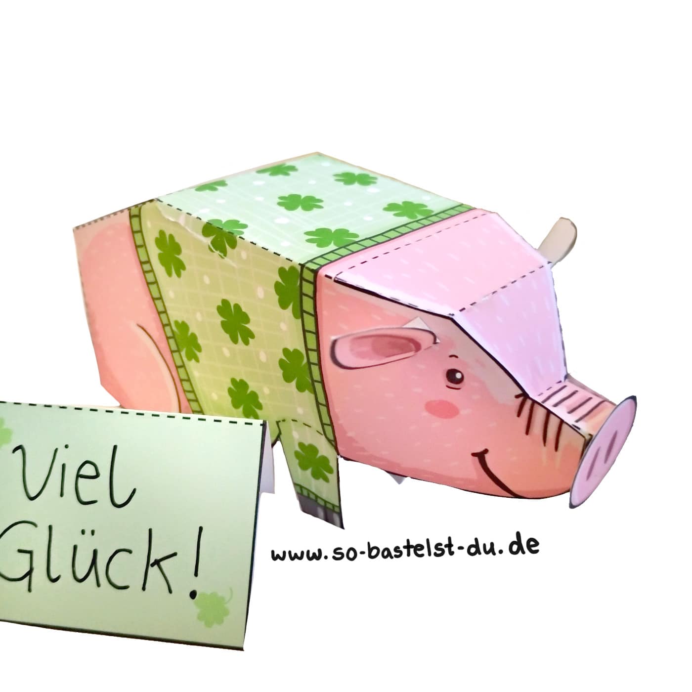 Silvester Glücksbringer Glücksschwein basteln2