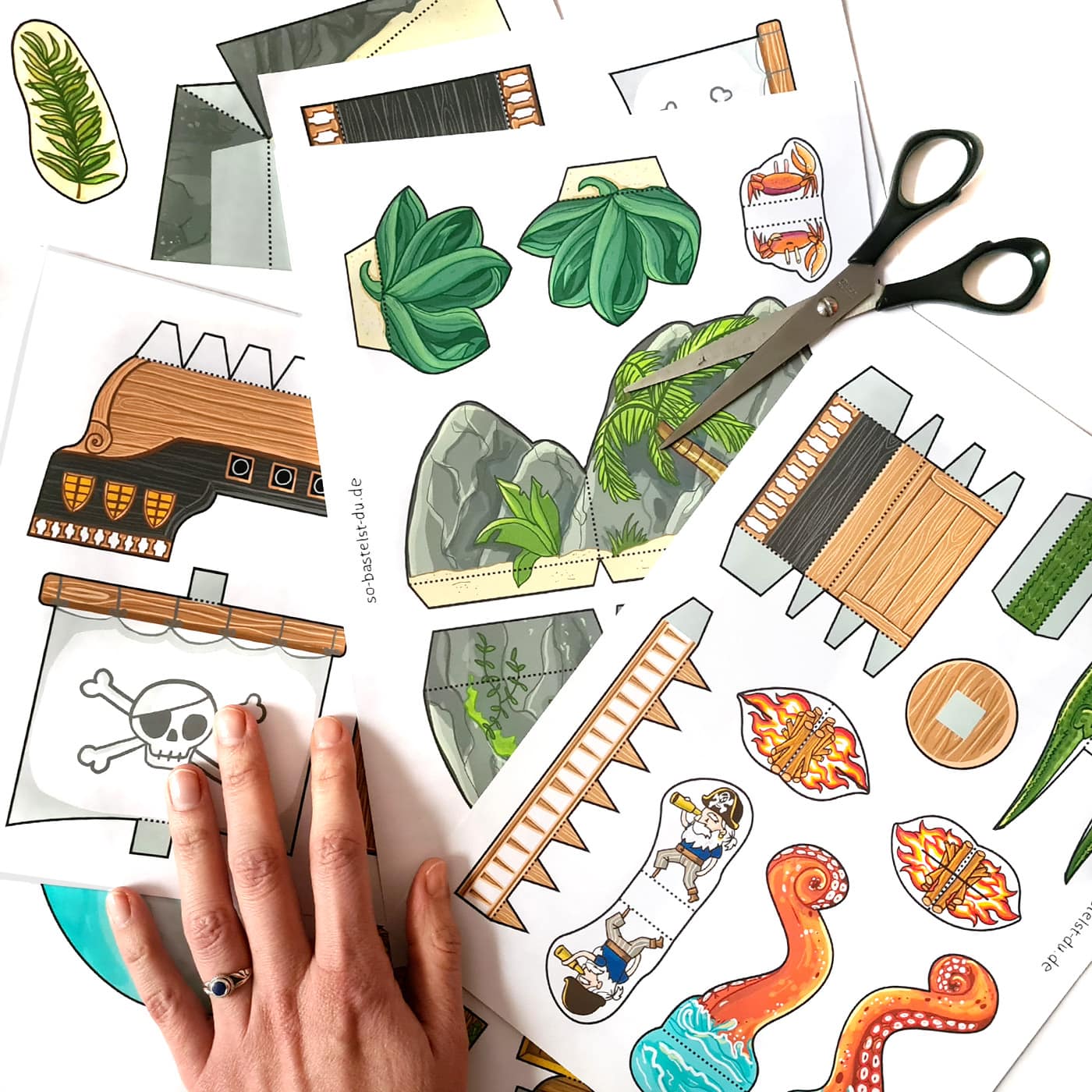 Bastelbögen Pirateninsel