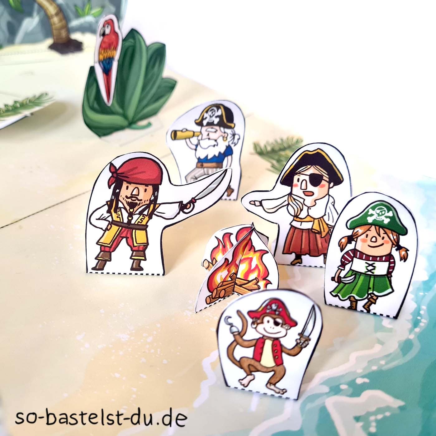 Piraten Lagerfeuer Szene basteln