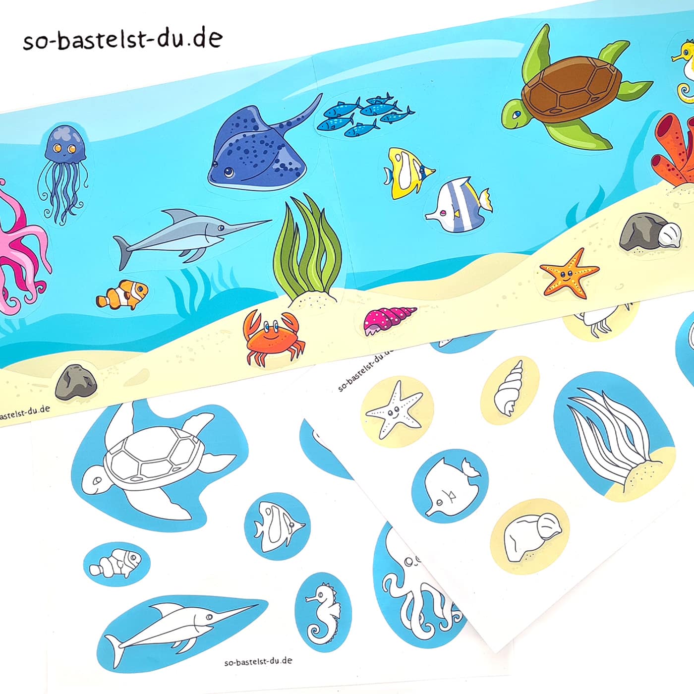 Malen Schneiden Kleben Unterwasser