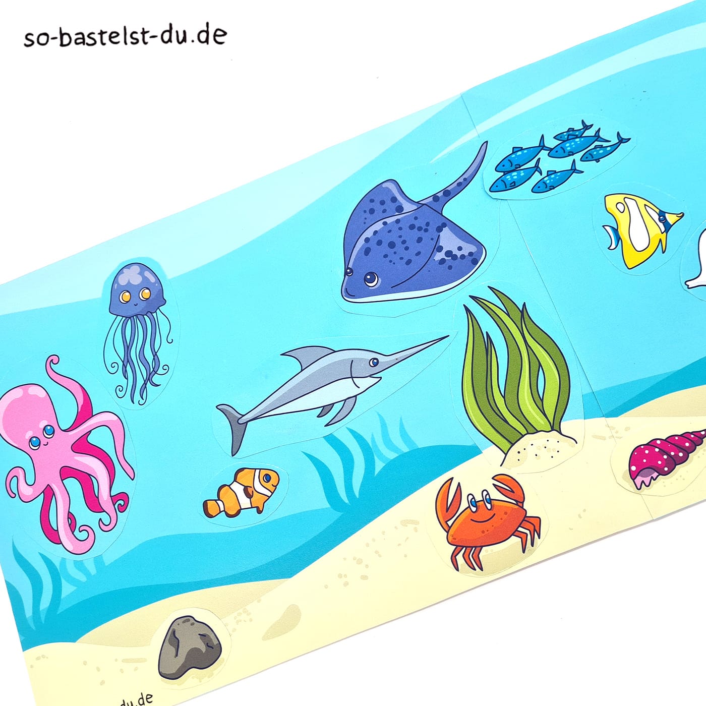 Erstes Basteln Unterwasser Meereslandschaft