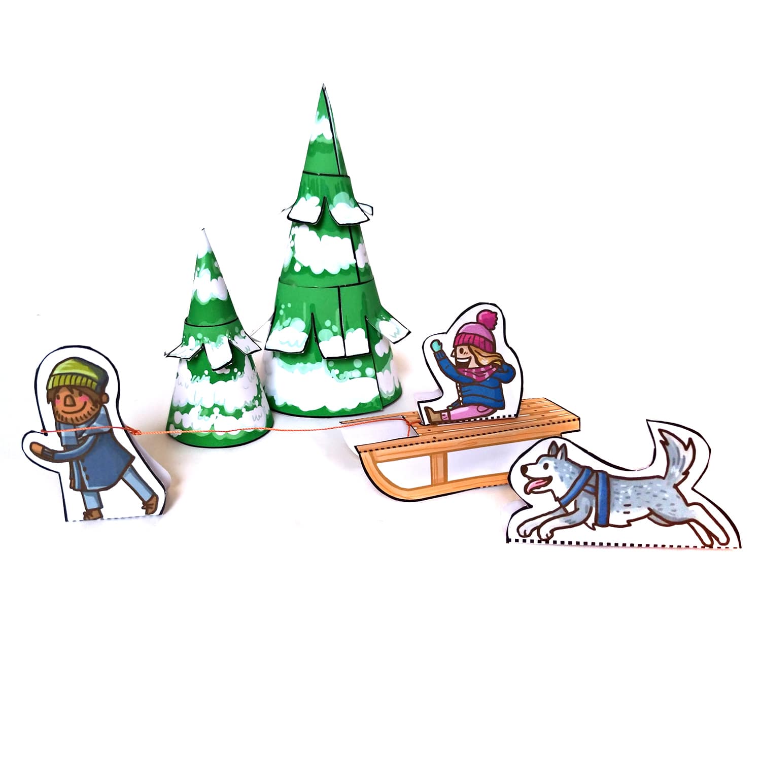 Schlittenfahrt Vater Tochter