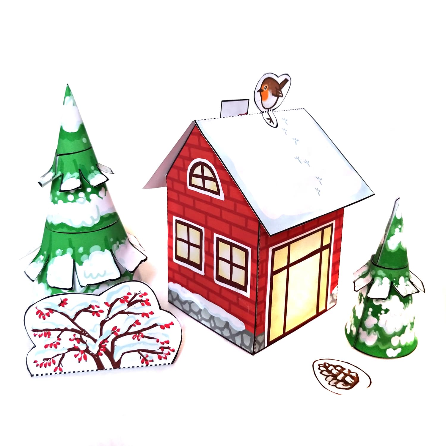 Winterhaus und Wintertannen