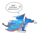 Bastelbogen: Drache Lazuli