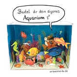 Aquarium im Schuhkarton basteln Bastelbogen