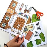 Bastelbogen für Kinder Märchen Hänsel und Gretel