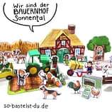 Bastelbogen Bauernhof Sonnental basteln für Kinder