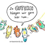 Lustige Osterhasen Girlande Osterdeko basteln