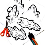 Lustige Osterhasen Girlande Osterdeko basteln