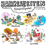 Bastelbogen: 4 Jahreszeiten Komplettpaket