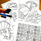 ZenDoodle Dinosaurier Ausmalbilder zum Ausdrucken