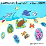 Erstes Basteln Unterwasser Meereswelt Tiere zum Aufkleben
