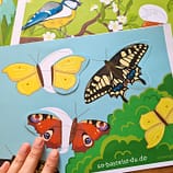 Erstes Basteln Bilder vervollständigen Frühling Schmetterlinge