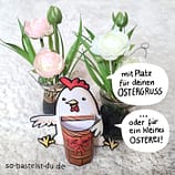 Osterhuhn mit Korb Geschenkverpackung Aufsteller Ostern