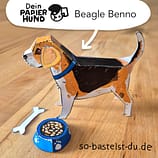Bastelvorlage Papier Hund Beagle Benno