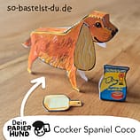 Bastelvorlage Papier Hund Cocker Spaniel Coco
