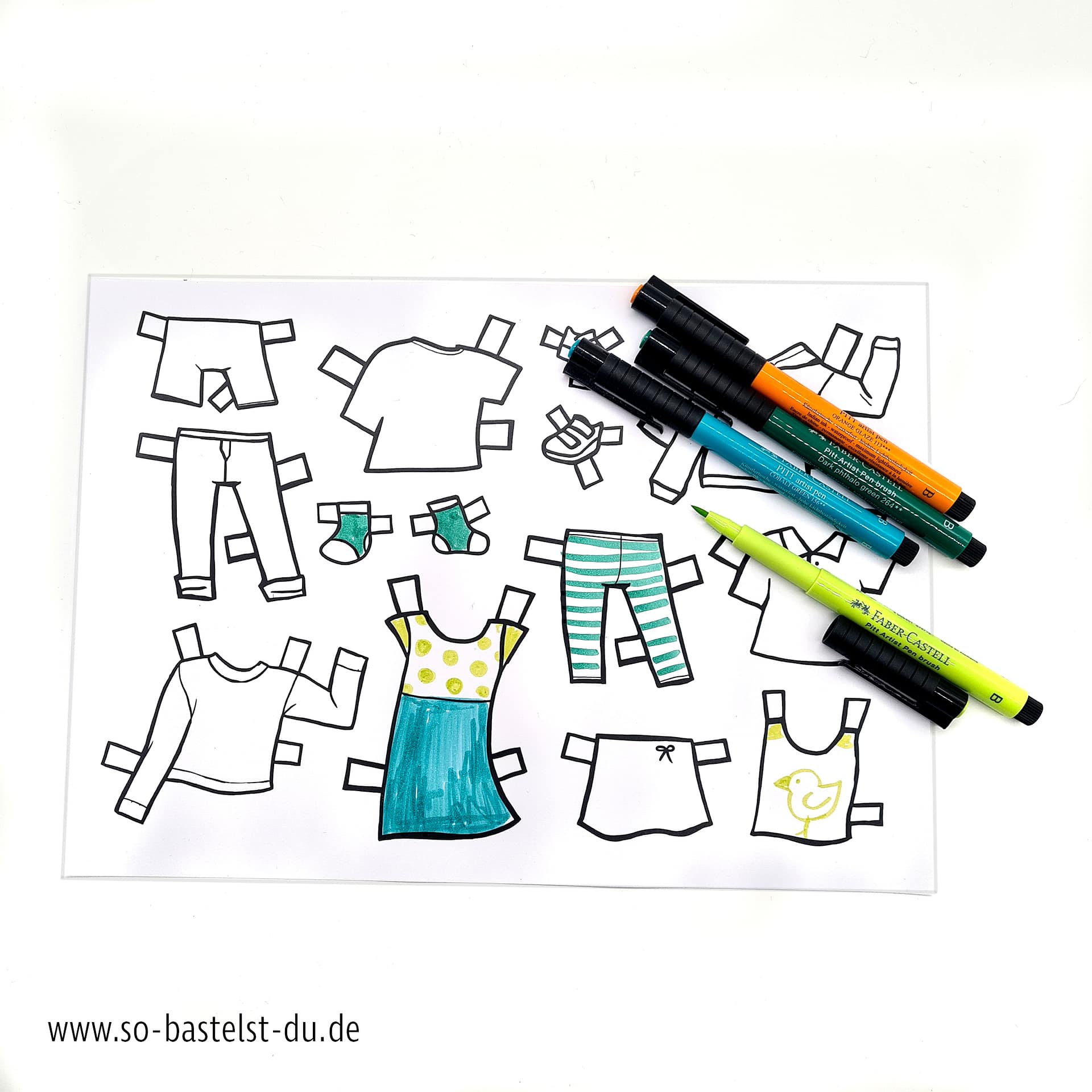 Kleidung zum Ausmalen