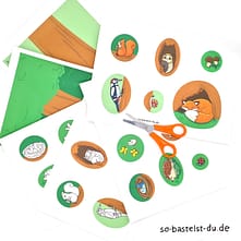 Erstes Basteln Wald Bastelbögen zum Ausdrucken