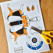 Beagle Bastelbogen zum Ausdrucken