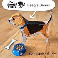 Bastelvorlage Papier Hund Beagle Benno